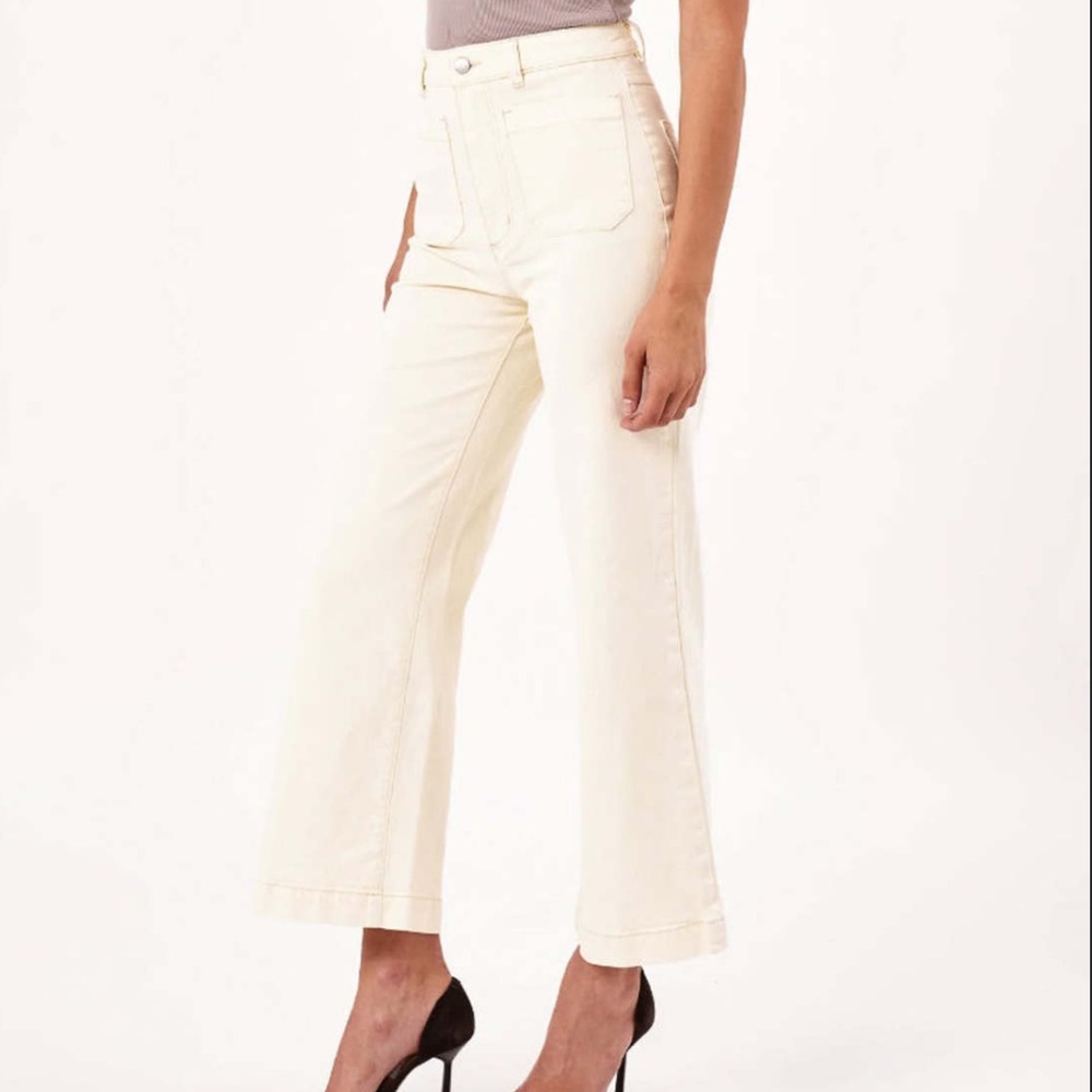 ROLLA'S Cream Flare Wide Leg Jeans